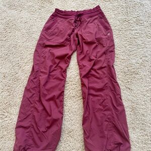 Lululemon fully-lined Dance Studio wide leg Pants Maroon Athletic Sz 8/10